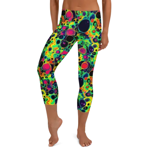 Vivid Spill on a Capri Leggings