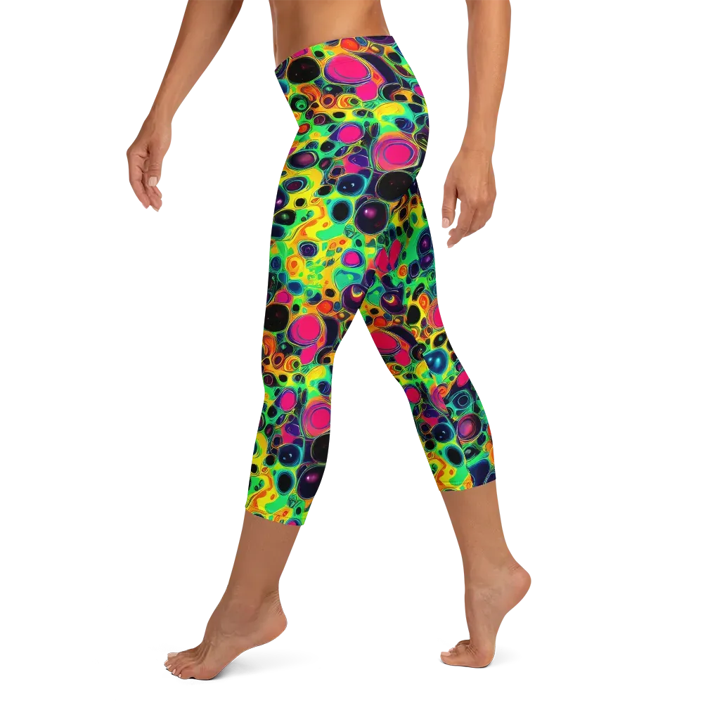 Vivid Spill on Capri Leggings — Left