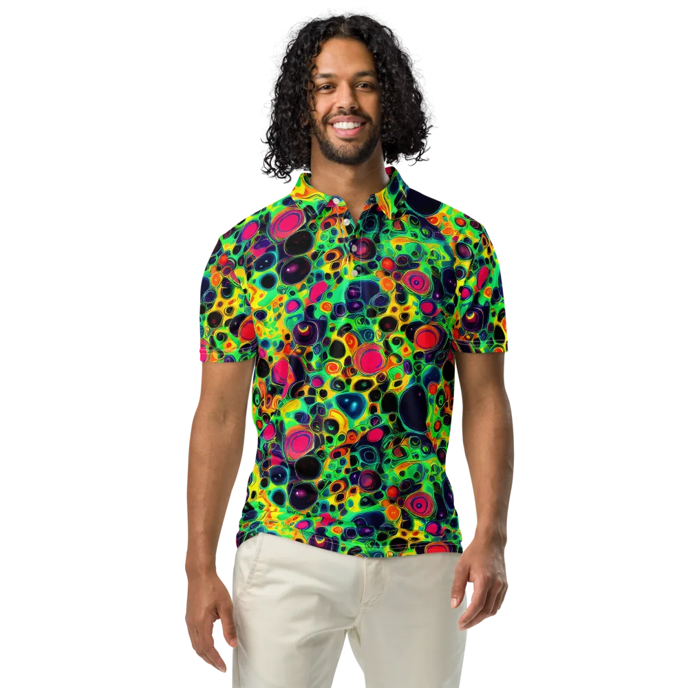 Vivid Spill on Men's Slim Fit Polo Shirt — Front