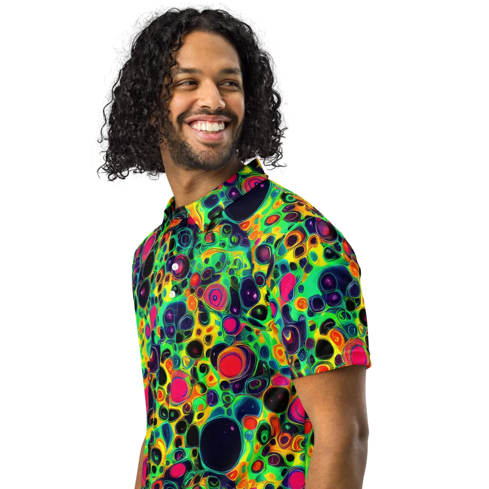 Vivid Spill on Men's Slim Fit Polo Shirt — Left Front