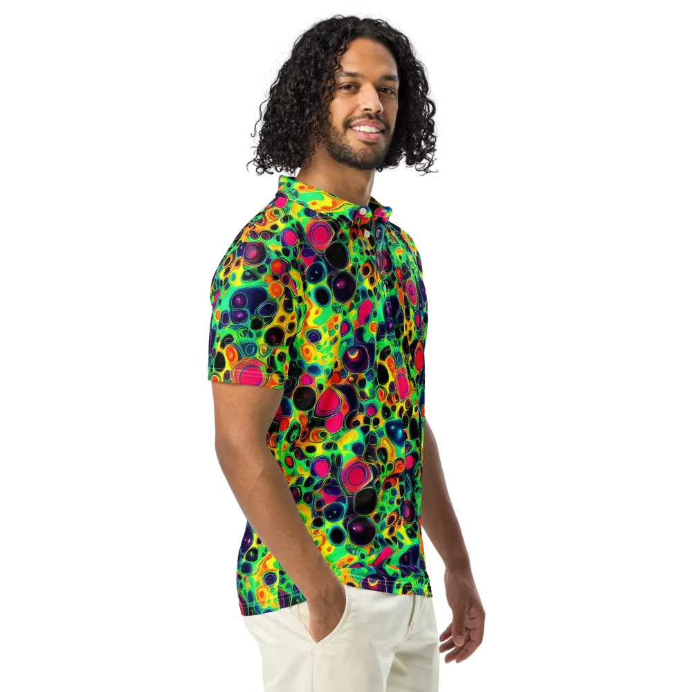 Vivid Spill on Men's Slim Fit Polo Shirt — Right Front