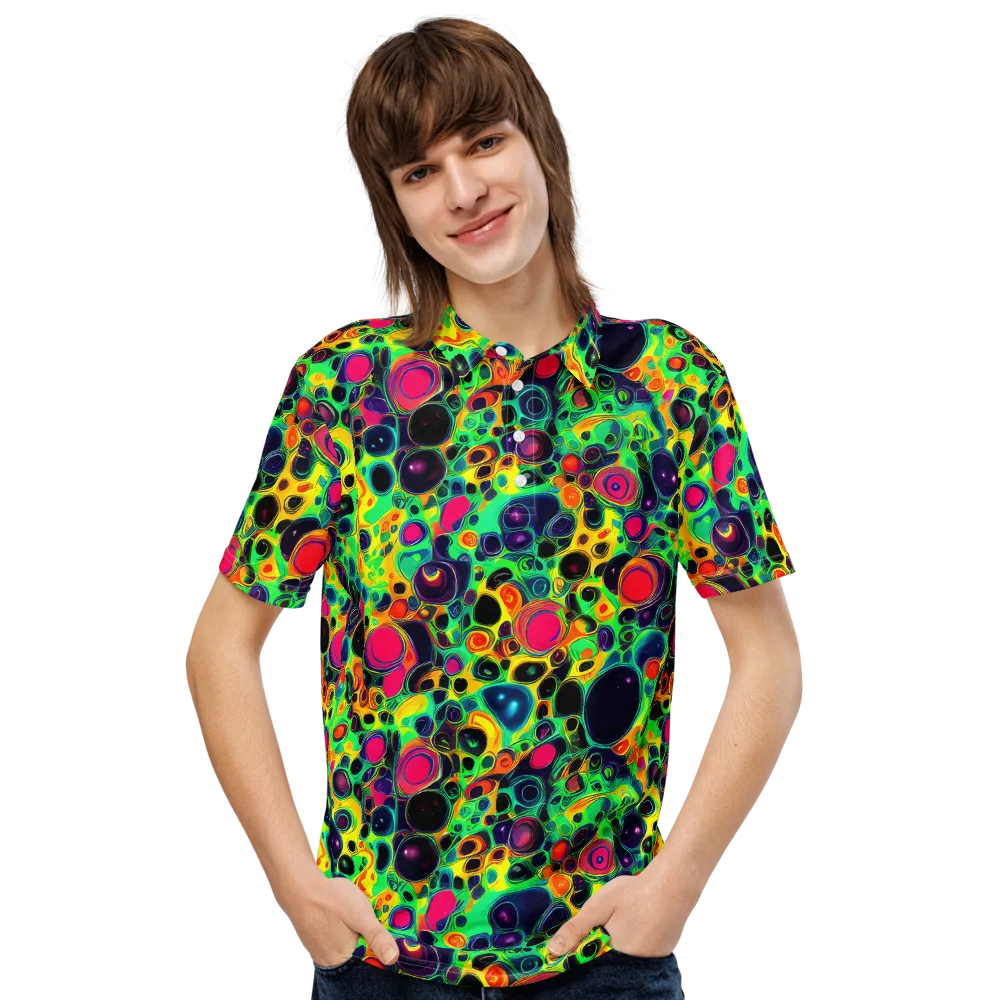 Vivid Spill on Men's Slim Fit Polo Shirt — Front
