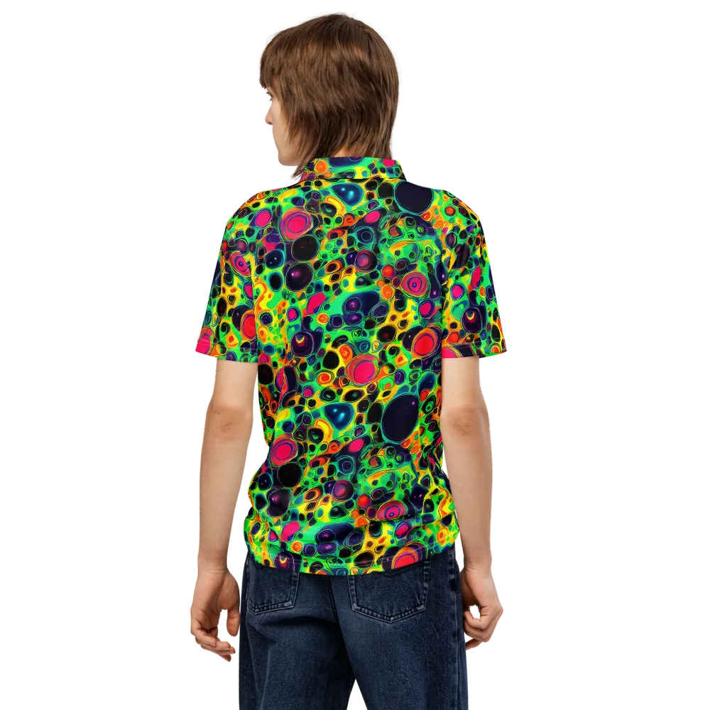 Vivid Spill on Men's Slim Fit Polo Shirt — Back