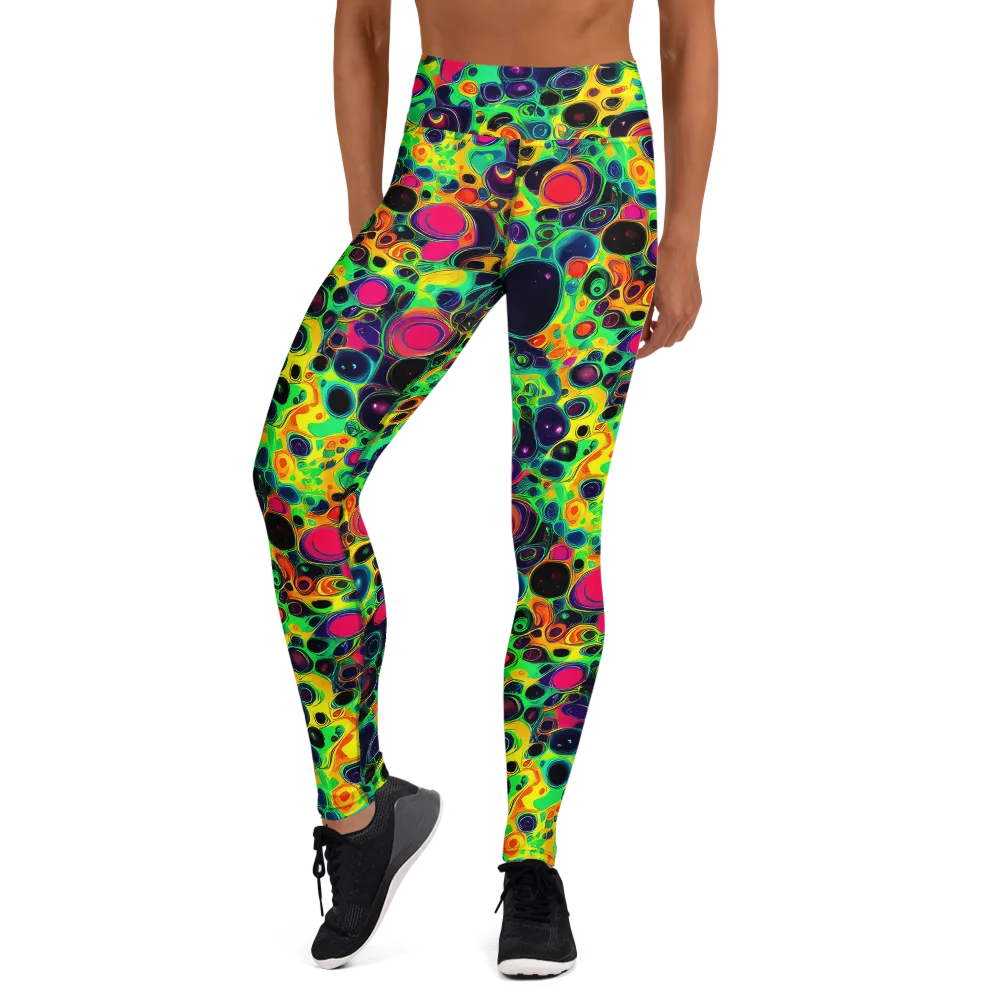 Vivid Spill on Yoga Leggings — Front