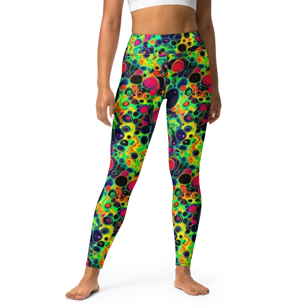 Vivid Spill on Yoga Leggings — Front