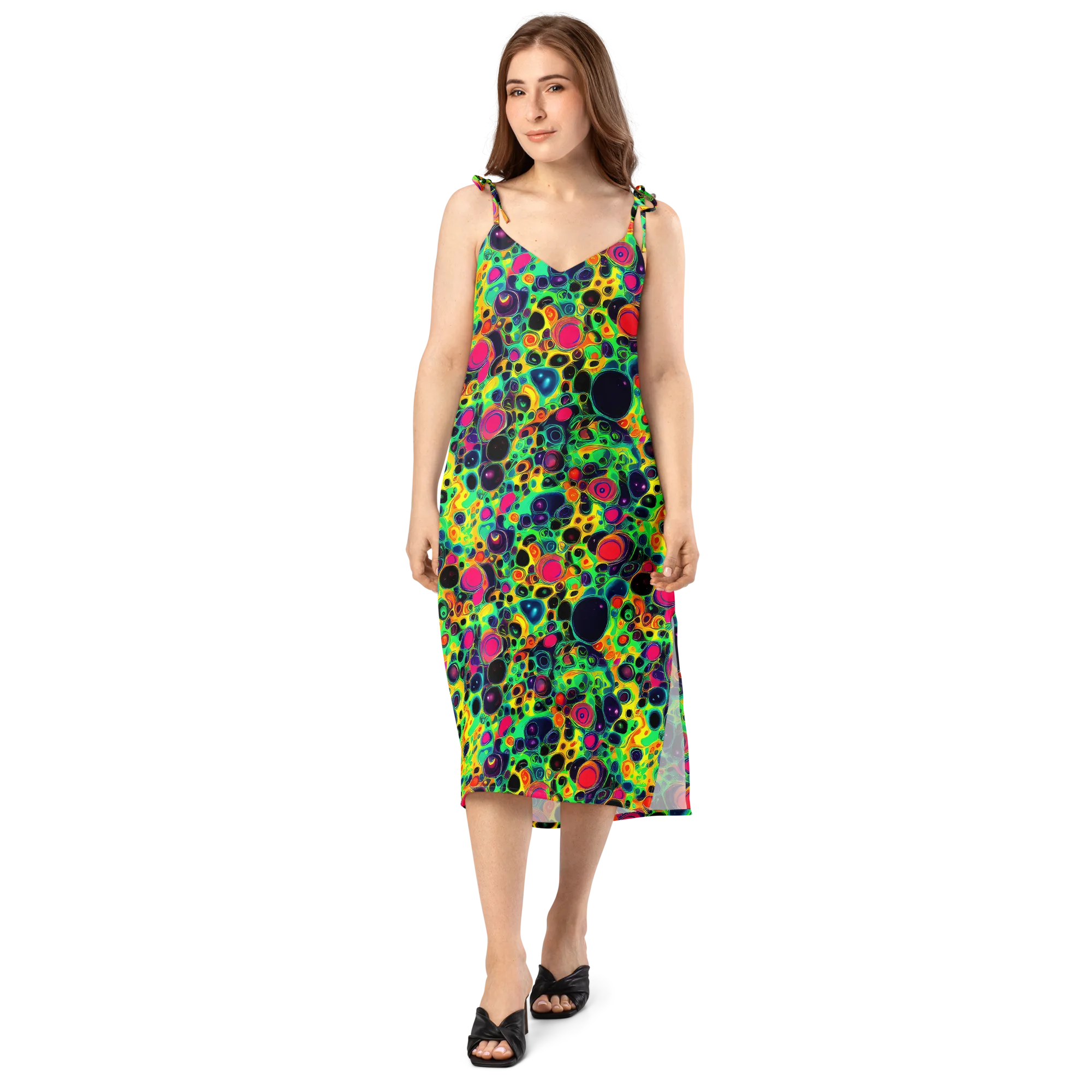 Vivid Spill on Slip Dress — Front
