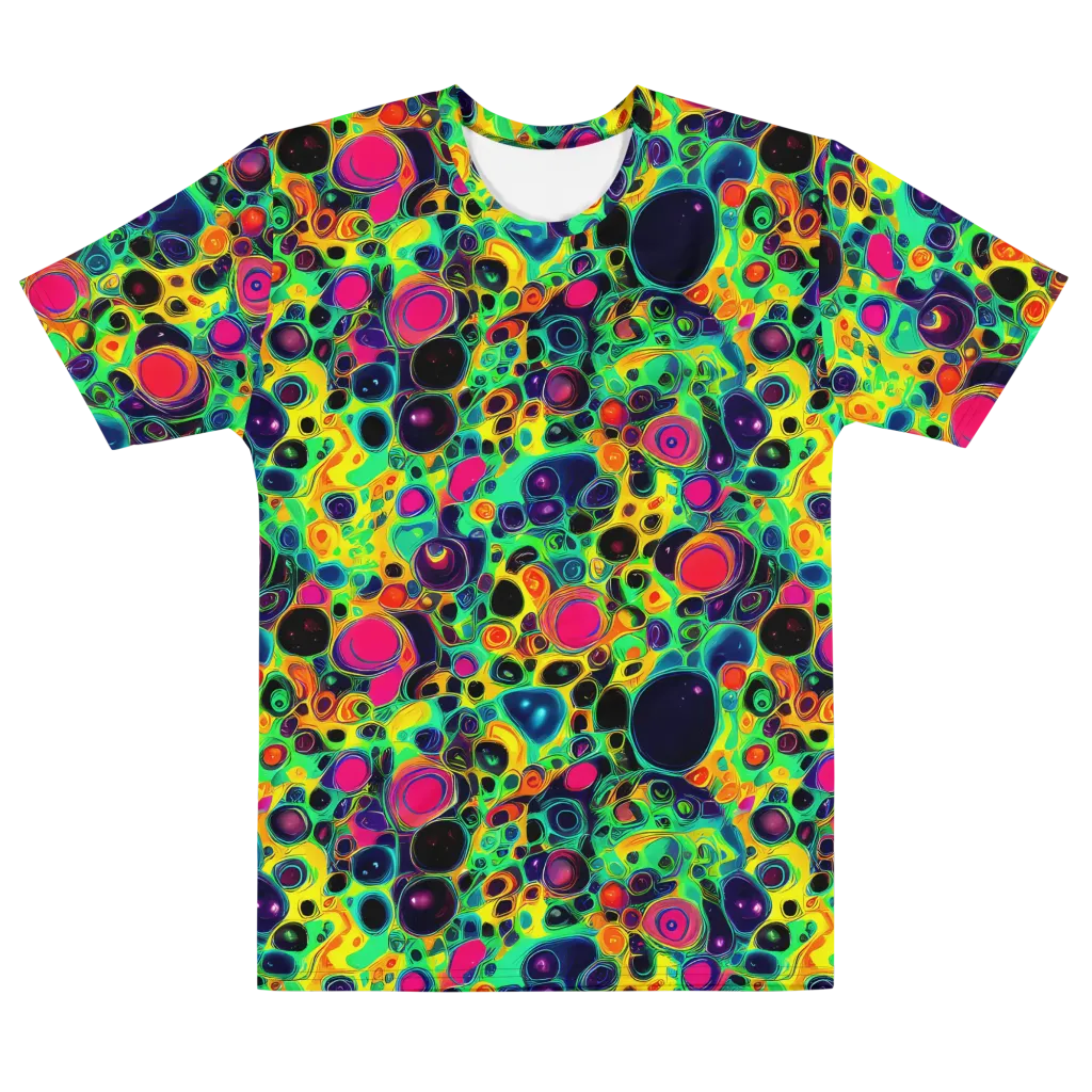 Vivid Spill on Men's Cotton Crew Neck T-Shirt — Front