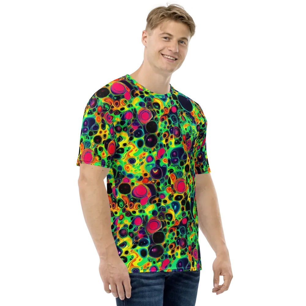 Vivid Spill on Men's Crew Neck T-Shirt — Right