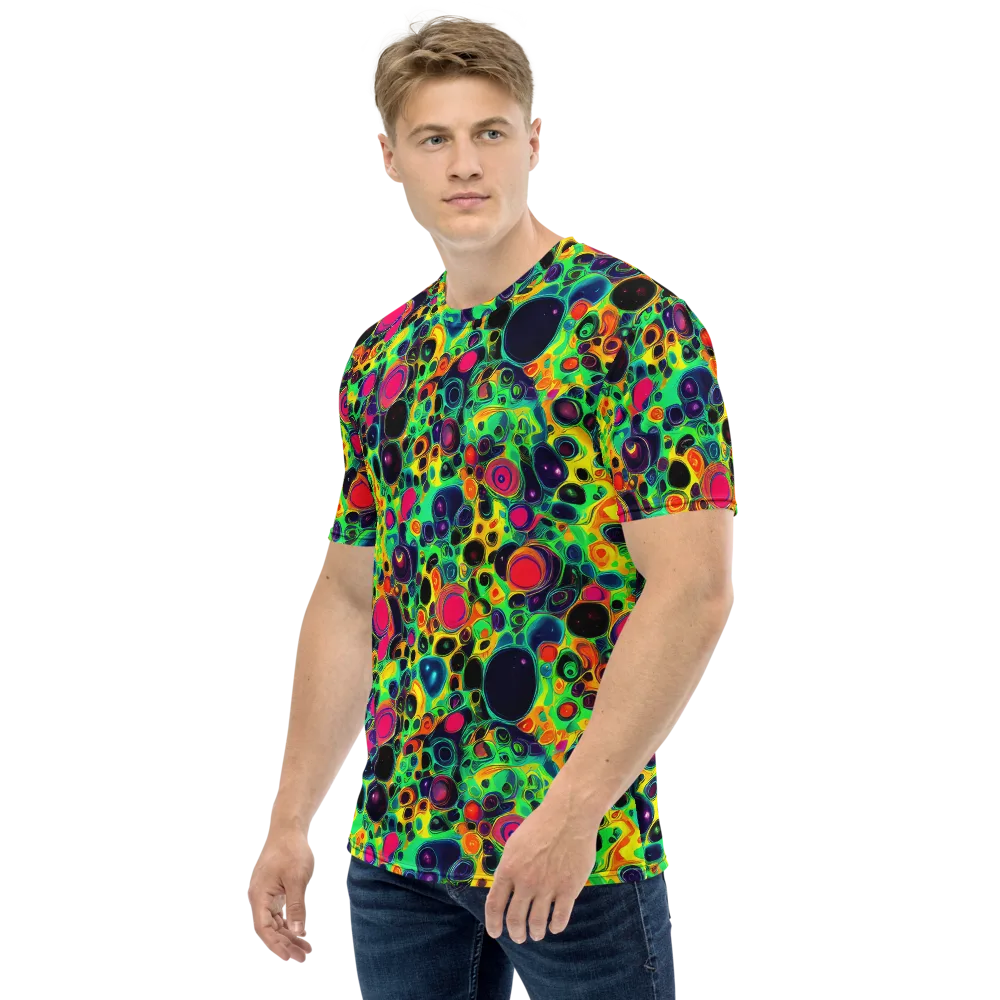 Vivid Spill on Men's Crew Neck T-Shirt — Left