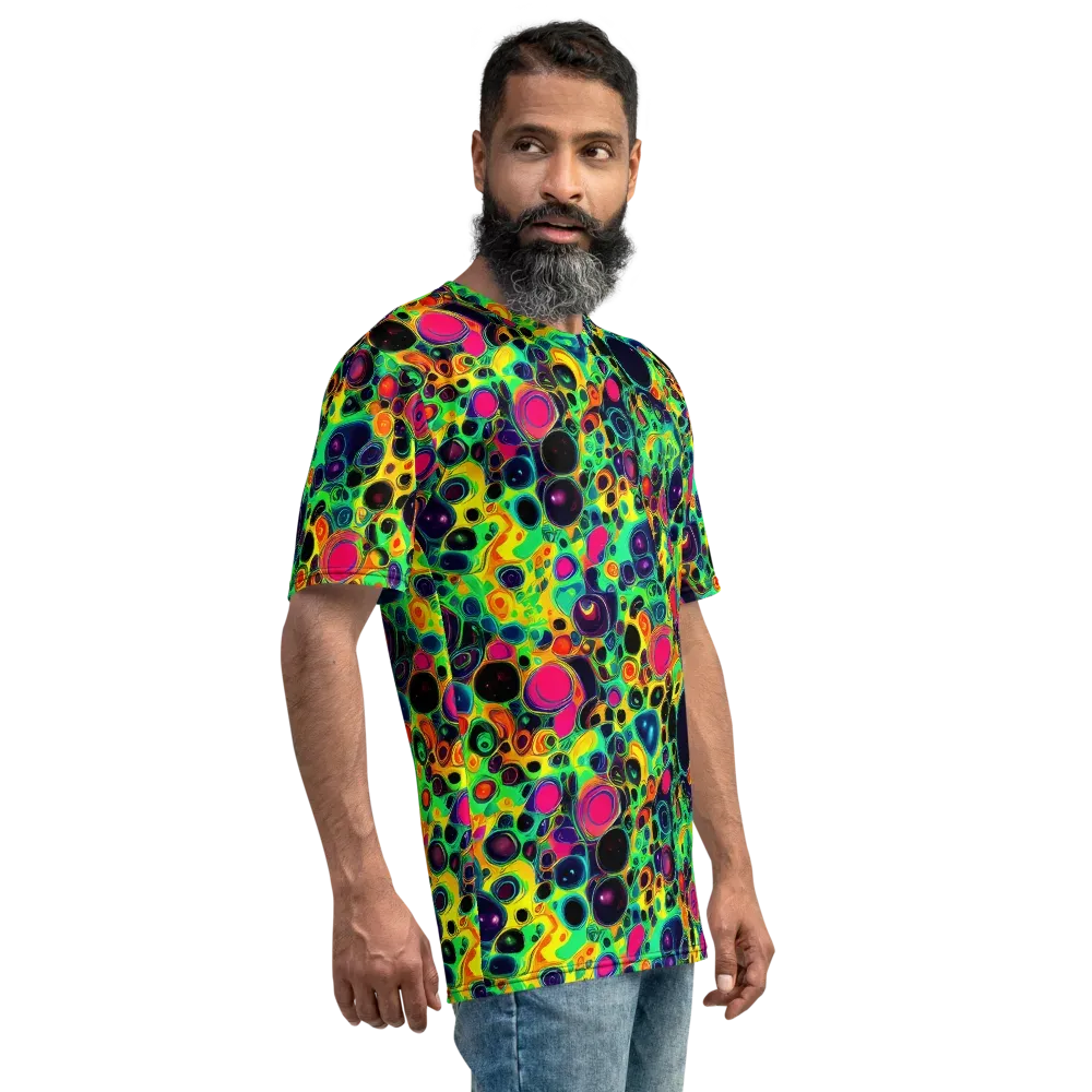 Vivid Spill on Men's Crew Neck T-Shirt — Right