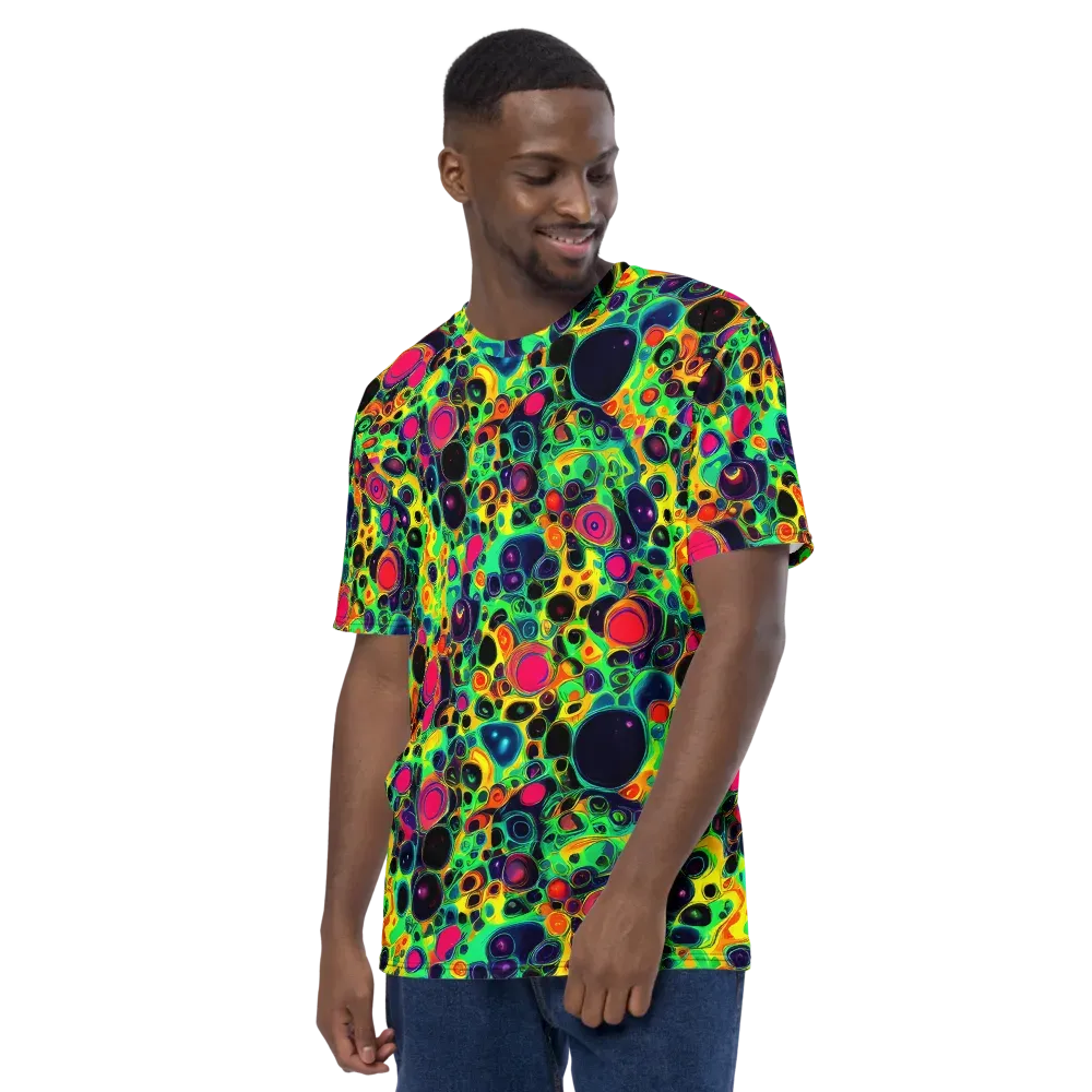Vivid Spill on Men's Crew Neck T-Shirt — Left