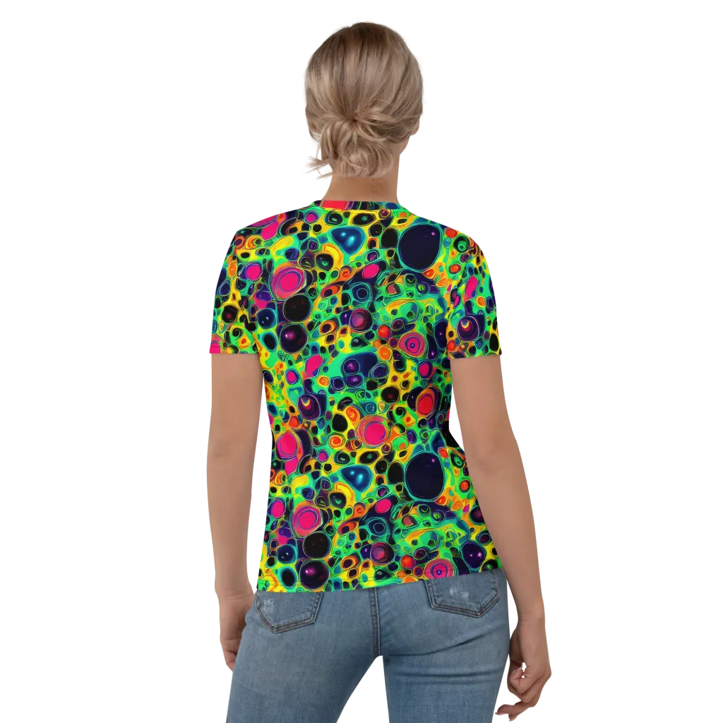 Vivid Spill on Women's Crew Neck T-Shirt — Back