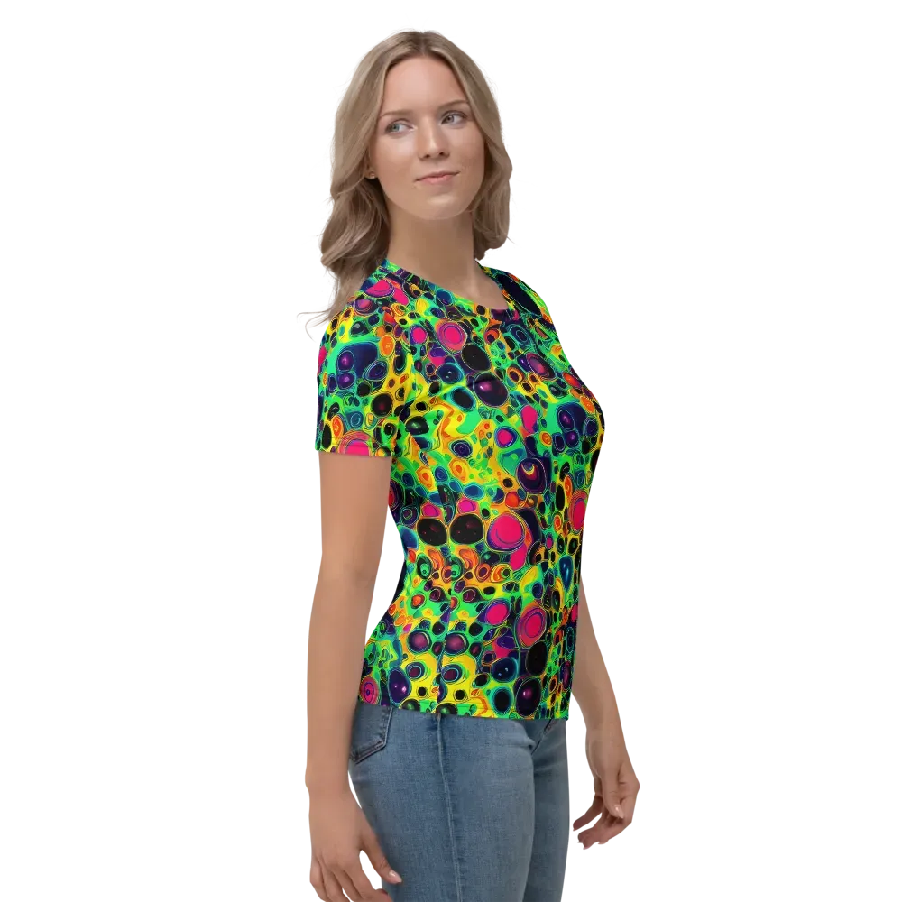 Vivid Spill on Women's Crew Neck T-Shirt — Right