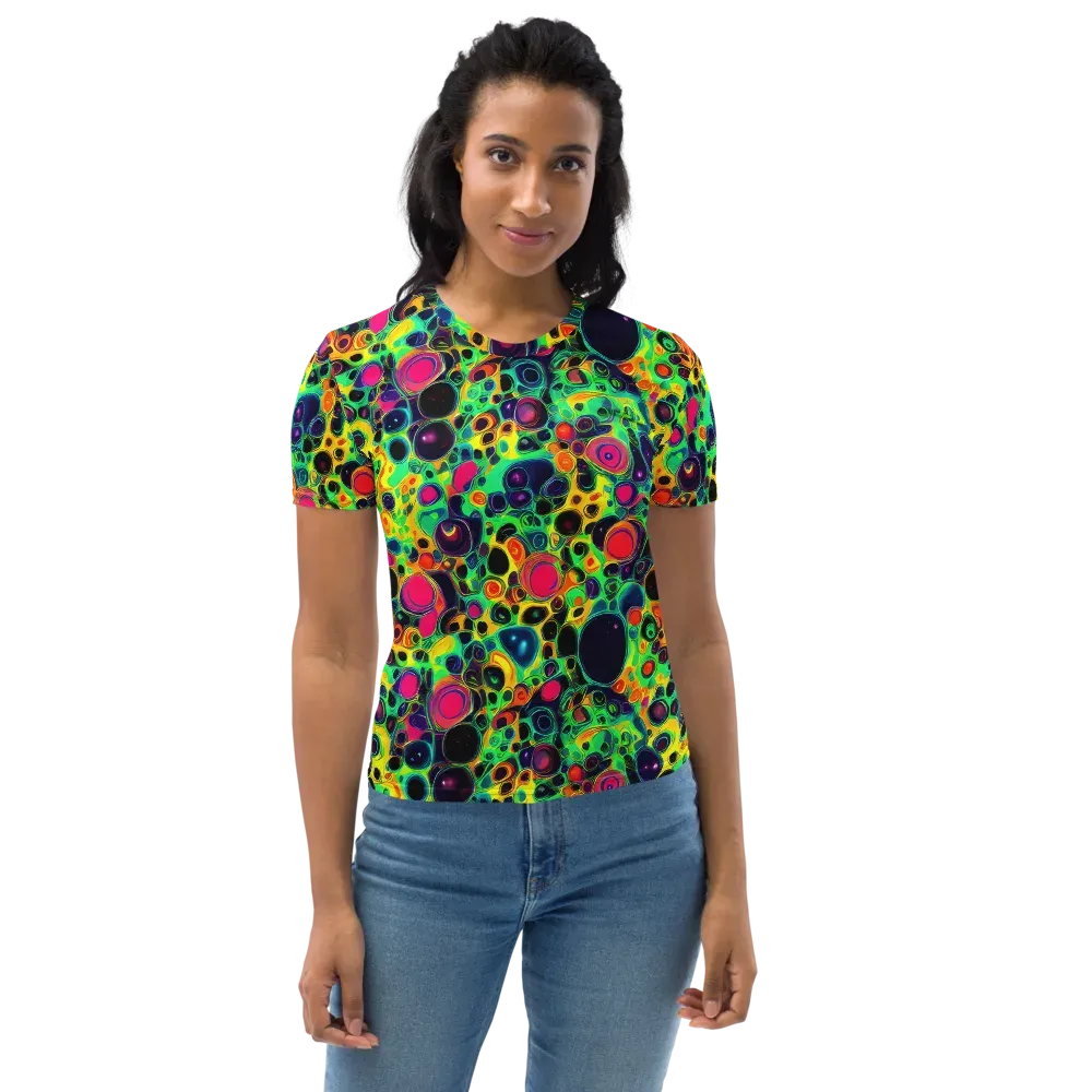 Vivid Spill on Women's Crew Neck T-Shirt — Front