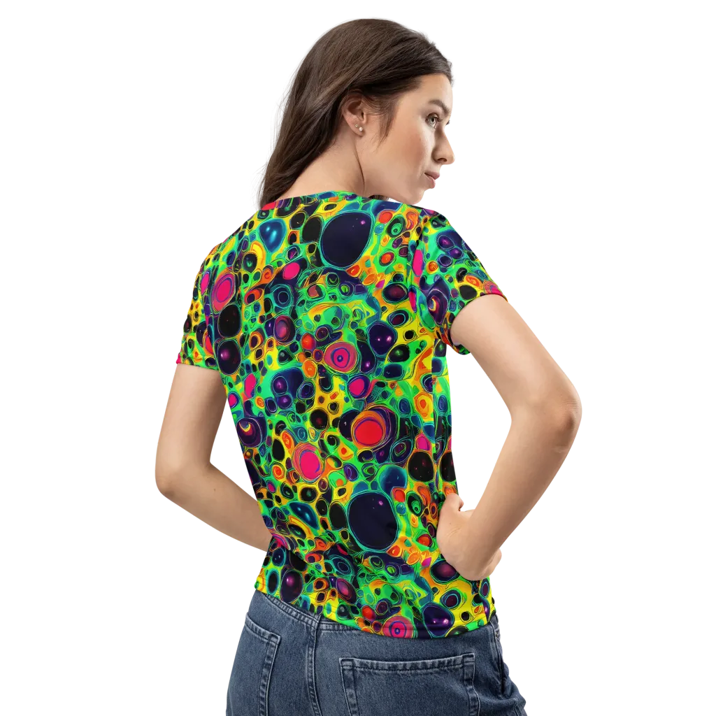 Vivid Spill on Women's Crew Neck T-Shirt — Back