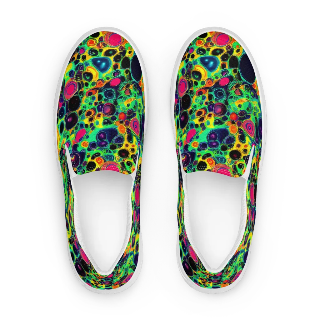 Vivid Spill on Men's Slip-On Canvas Shoes — Front