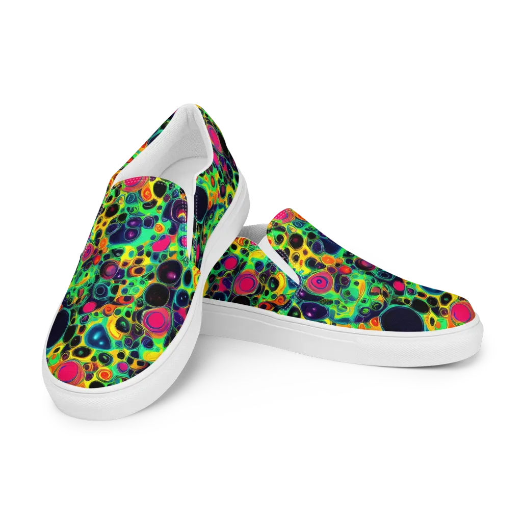 Vivid Spill on Men's Slip-On Canvas Shoes — Left Front