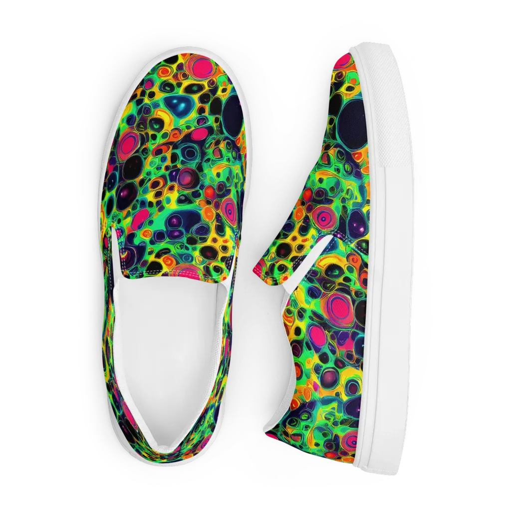 Vivid Spill on Men's Slip-On Canvas Shoes — Front