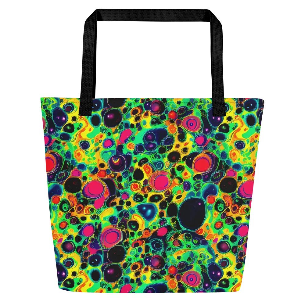 Vivid Spill on Large Tote Bag W/ Pocket — Front