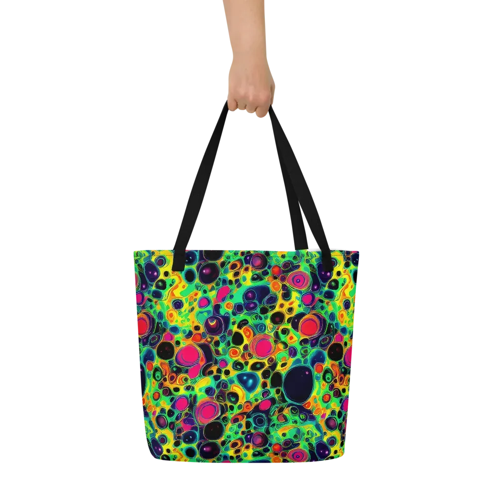 Vivid Spill on Large Tote Bag W/ Pocket — Front