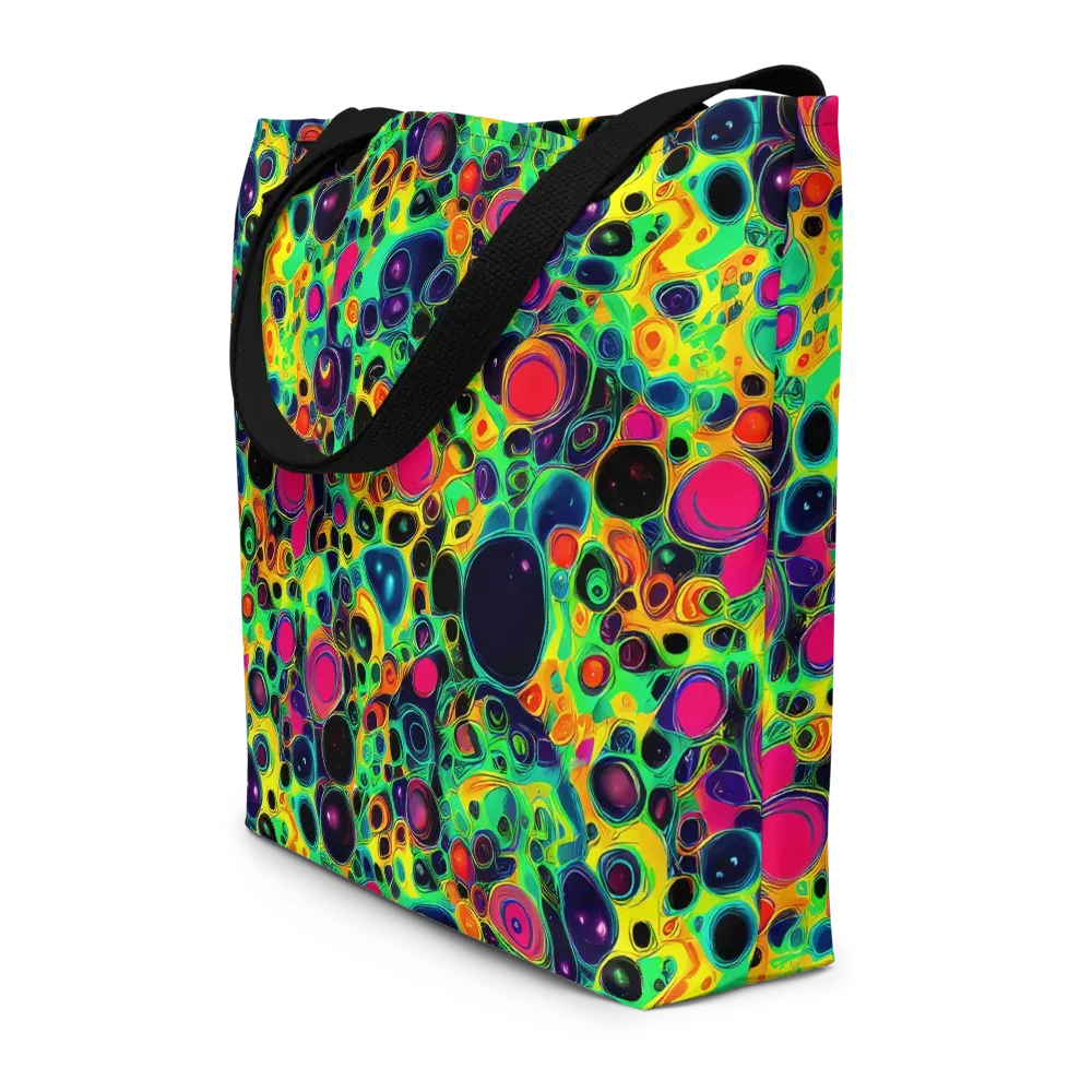 Vivid Spill on Large Tote Bag W/ Pocket — Front