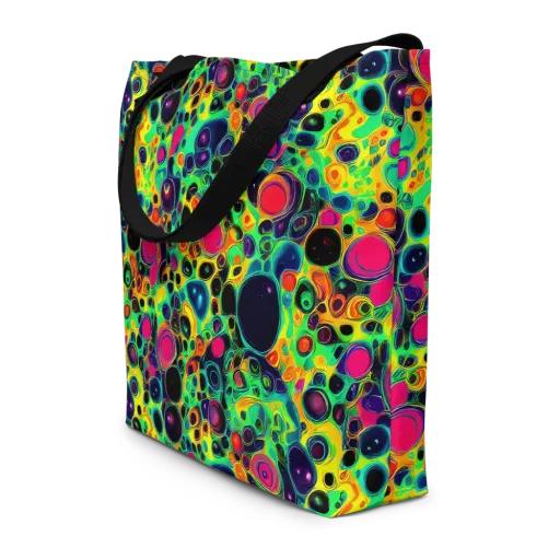 Vivid Spill on a Large Tote Bag W/ Pocket