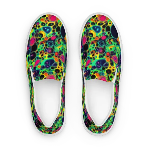 Vivid Spill on a Women's Slip-On Canvas Shoes