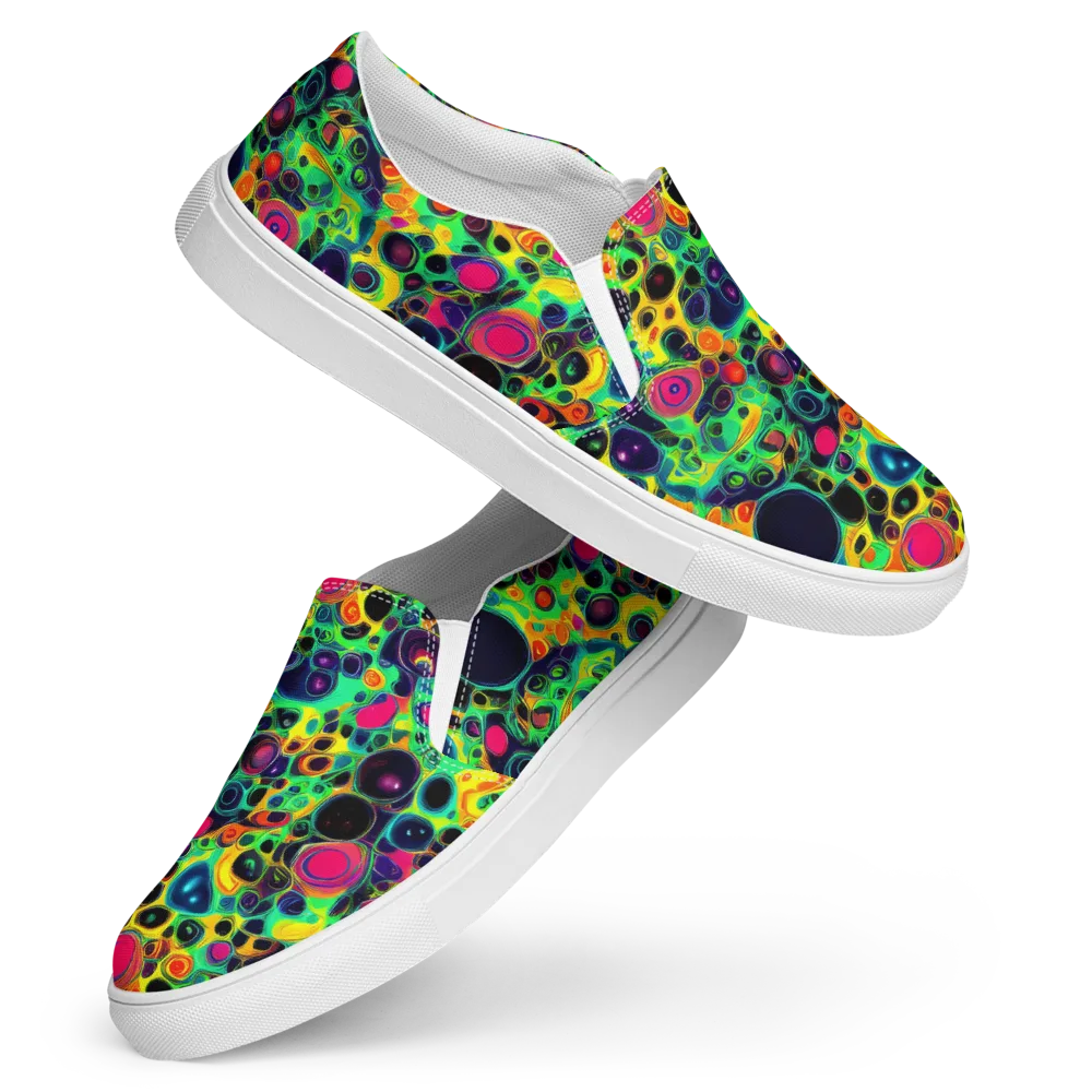 Vivid Spill on Women's Slip-On Canvas Shoes — Front