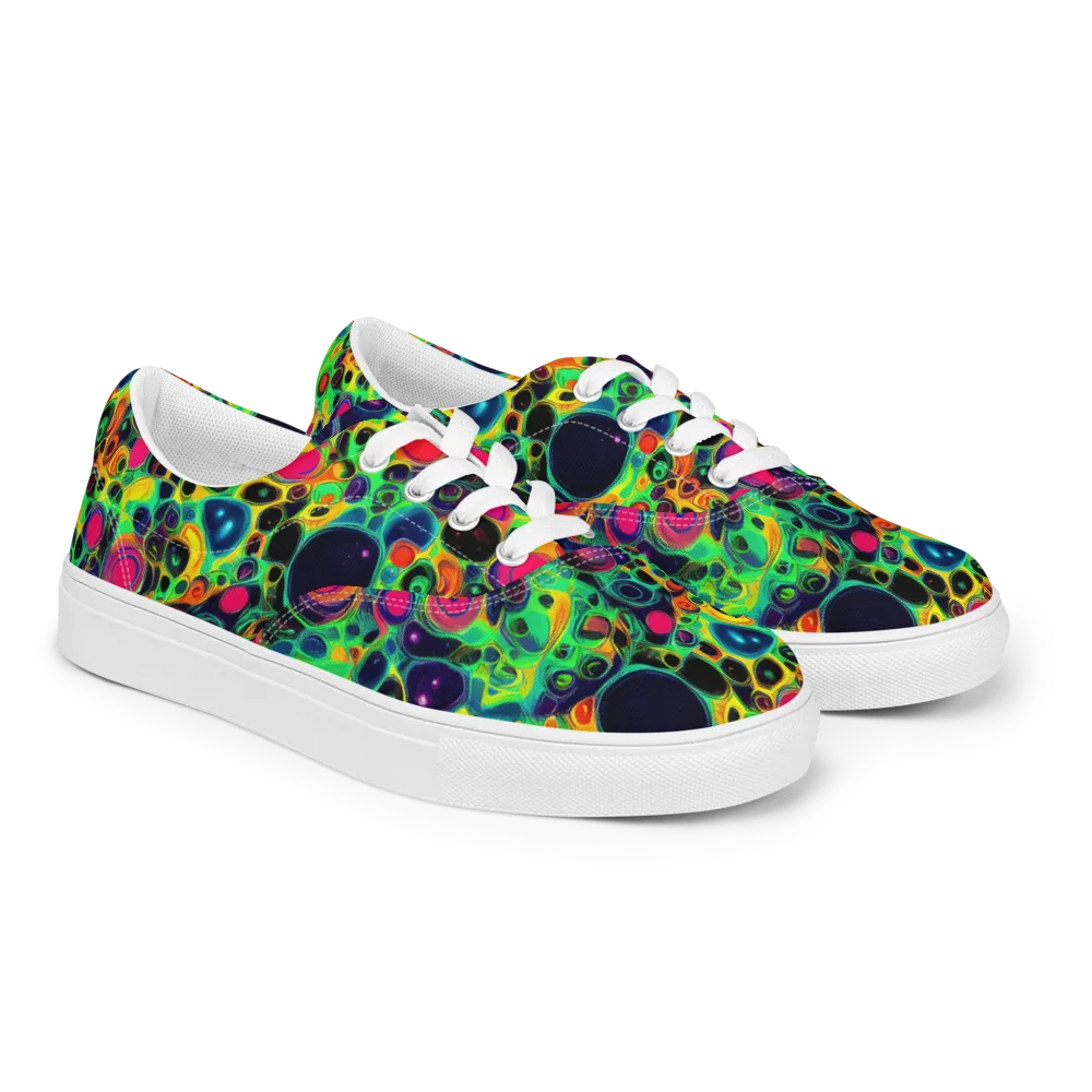 Vivid Spill on Men's Lace-Up Canvas Shoes — Right Front