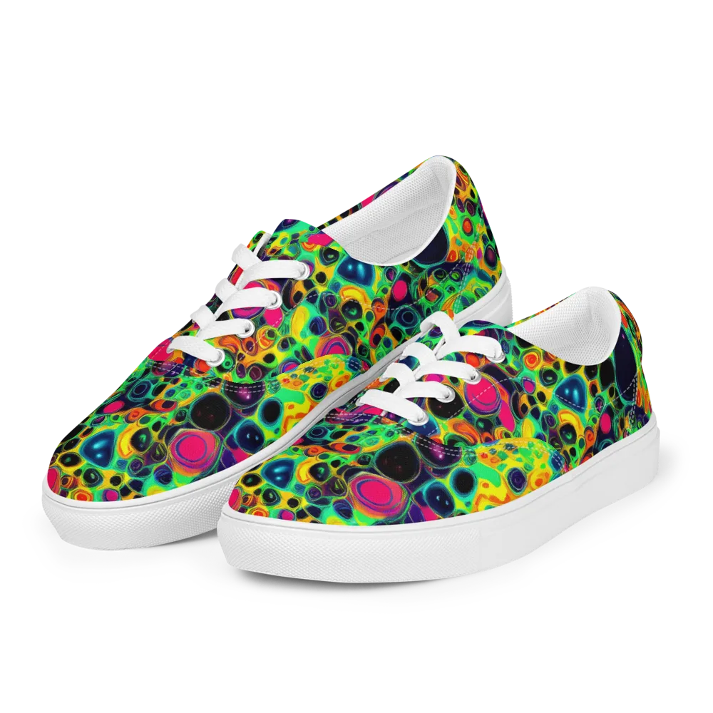 Vivid Spill on Men's Lace-Up Canvas Shoes — Left Front