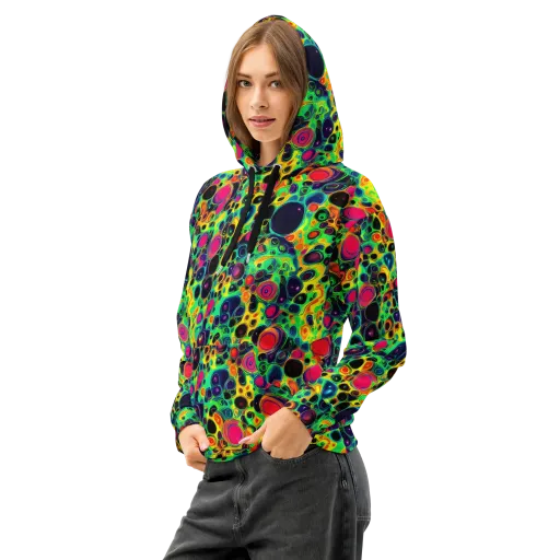 Vivid Spill on a Cotton Hoodie