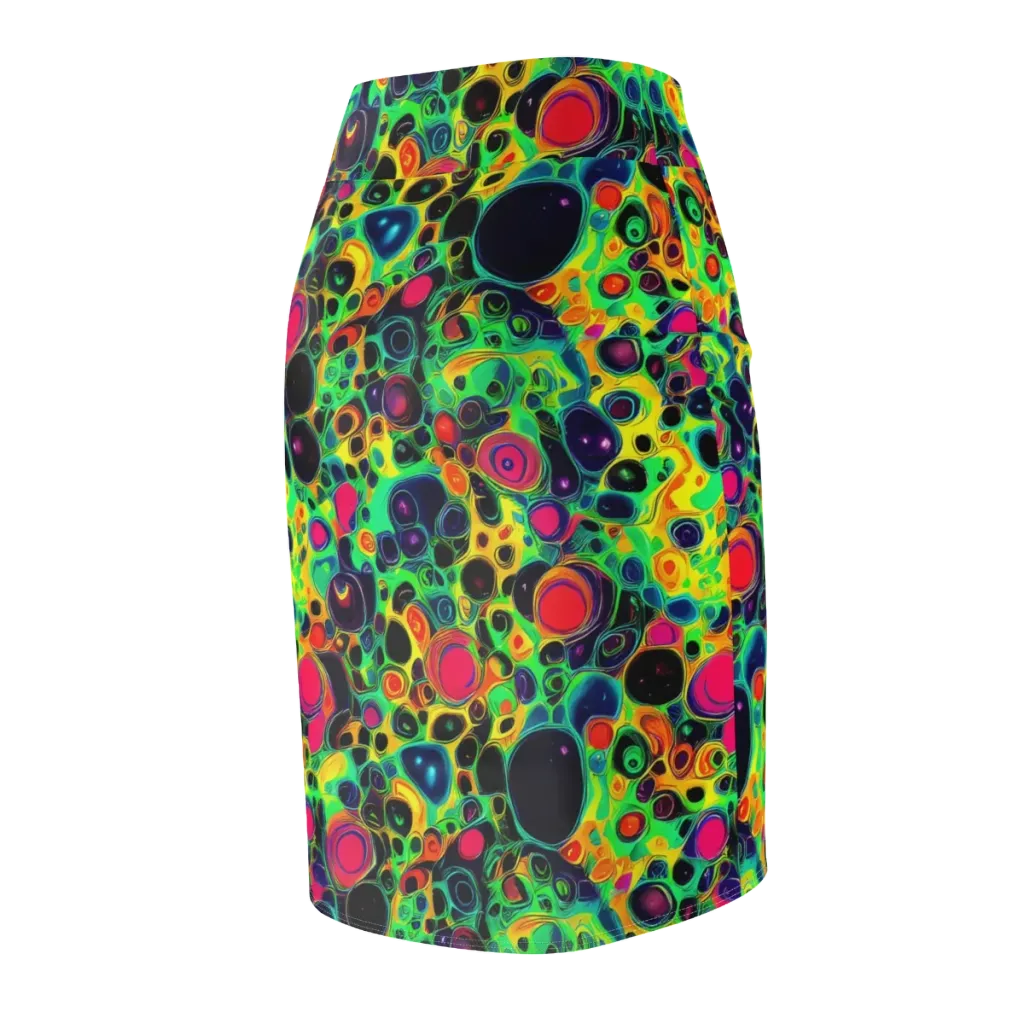 Vivid Spill on Pencil Skirt — Back Side