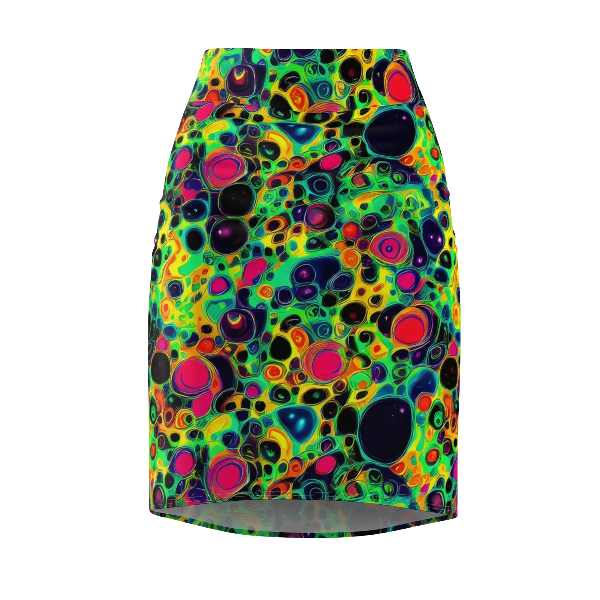 Vivid Spill on Pencil Skirt — Front