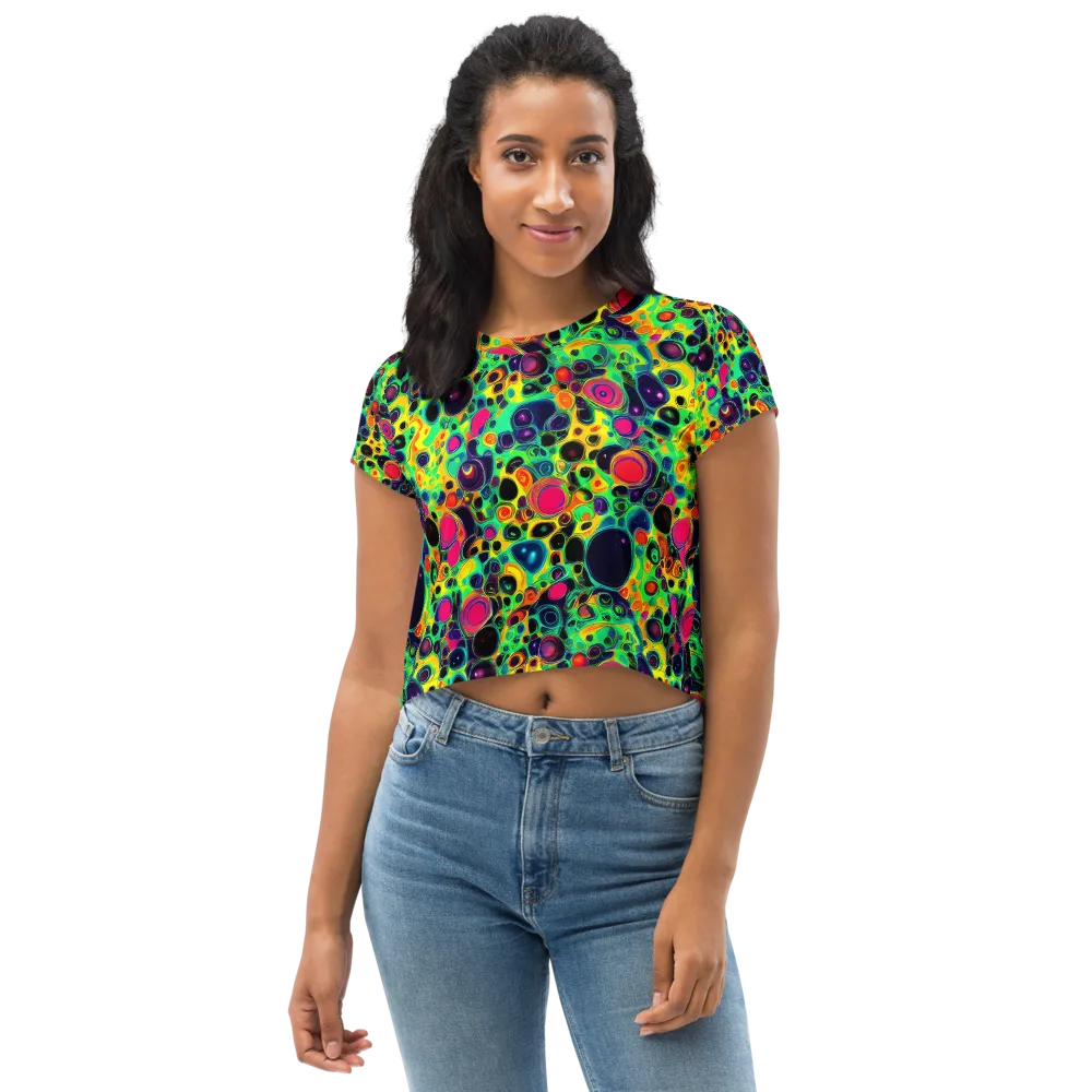 Vivid Spill on Crop Tee — Front