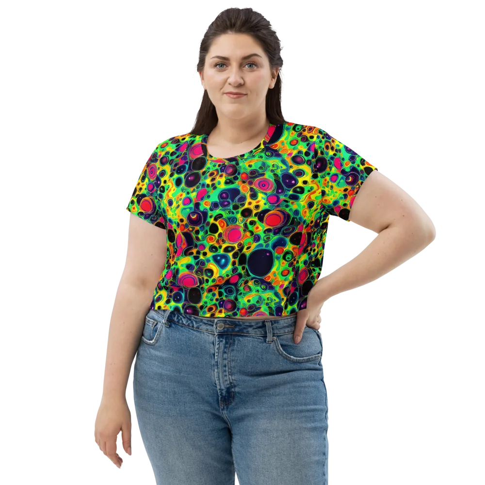 Vivid Spill on Crop Tee — Front