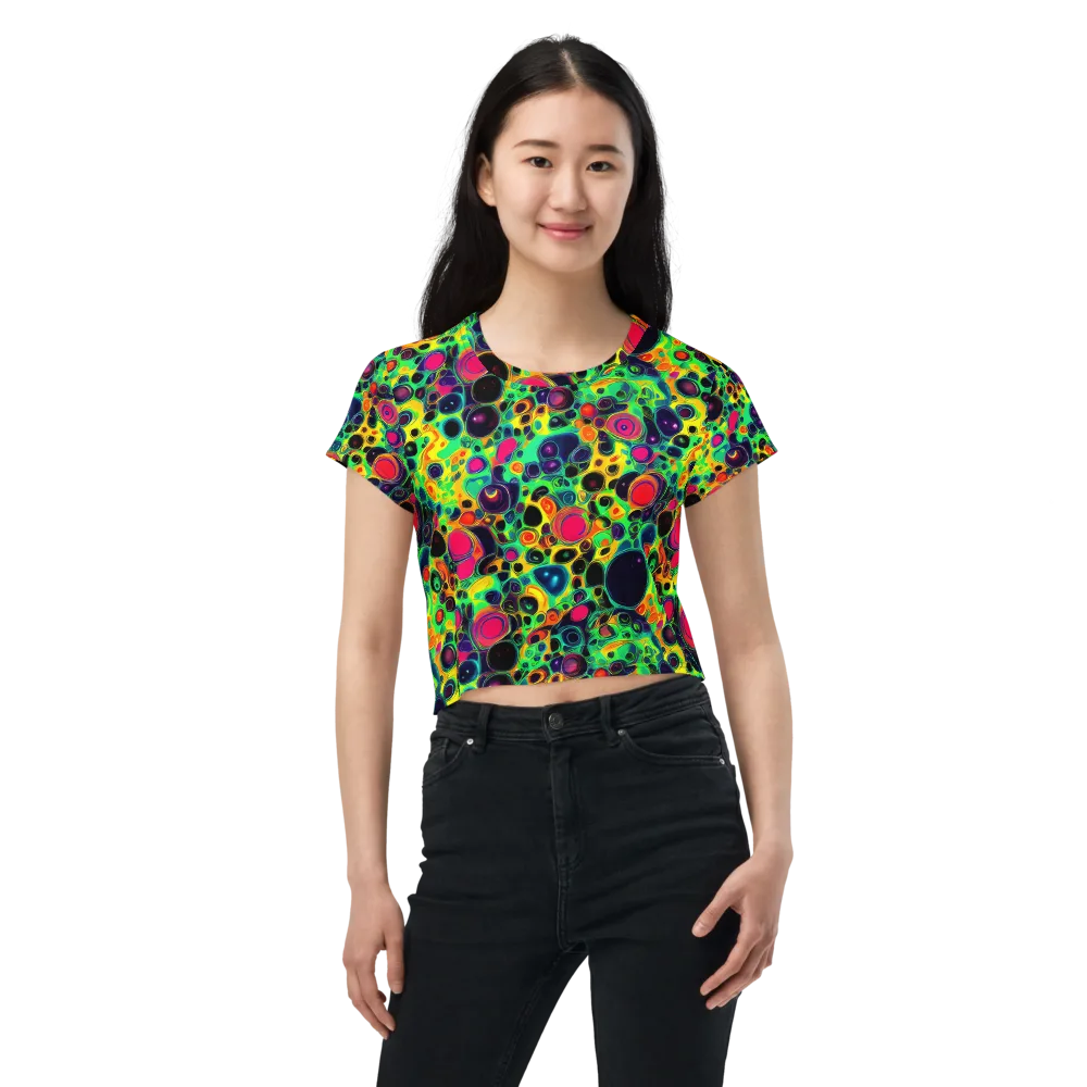 Vivid Spill on Crop Tee — Front