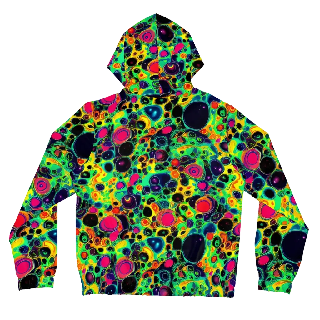 Vivid Spill on Women's Full-Zip Hoodie — Back