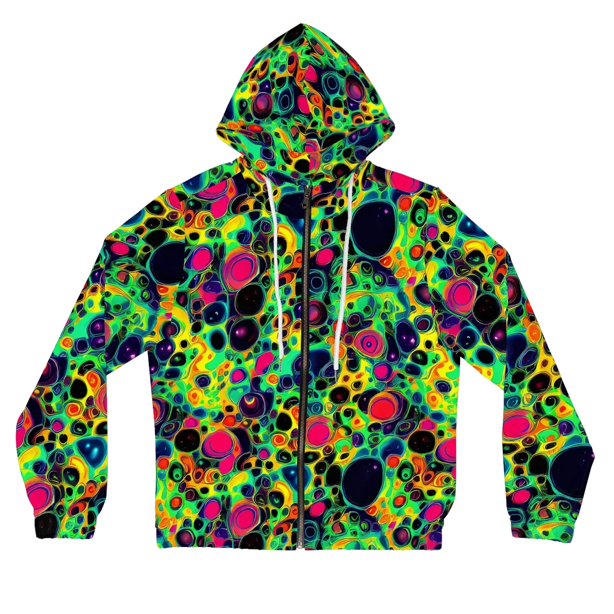 Vivid Spill on Women's Full-Zip Hoodie — Front