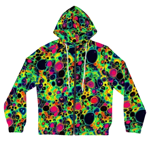 Vivid Spill on a Women's Full-Zip Hoodie
