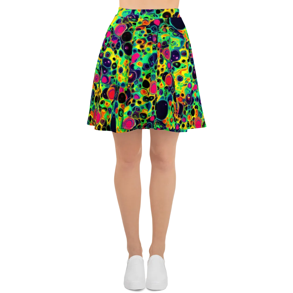 Vivid Spill on Skater Skirt — Front