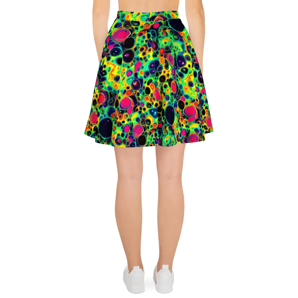 Vivid Spill on Skater Skirt — Back