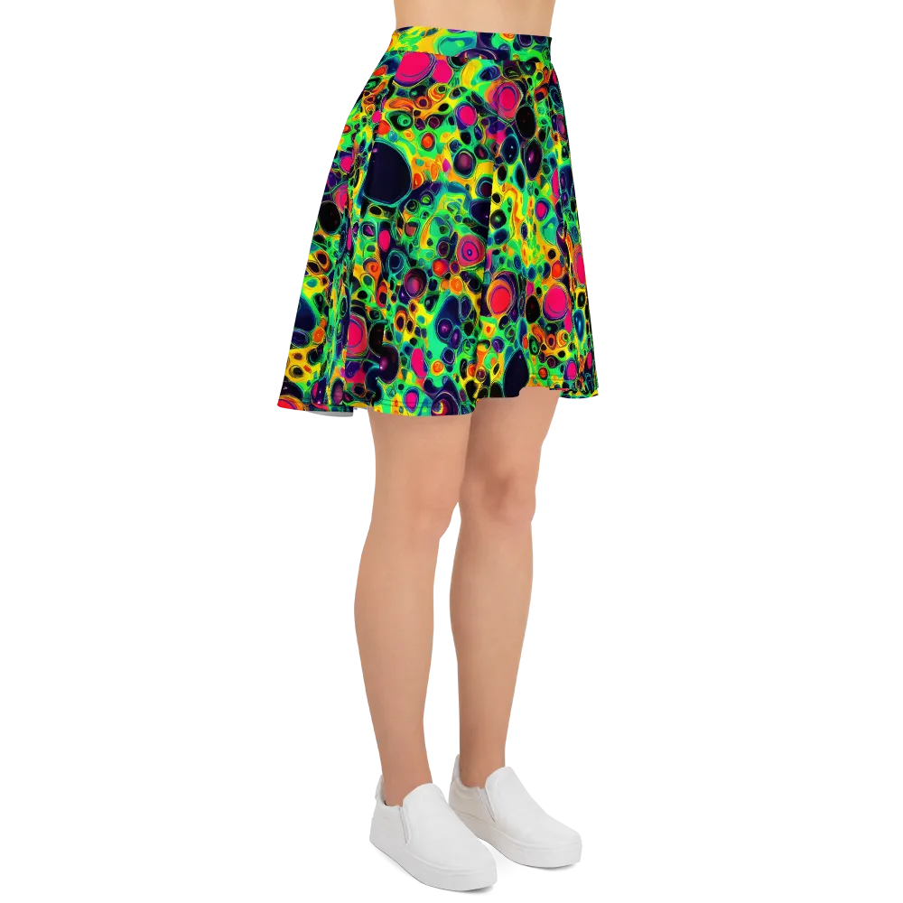 Vivid Spill on Skater Skirt — Right
