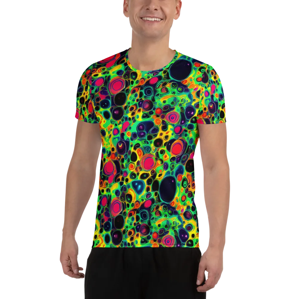 Vivid Spill on Men's Athletic T-Shirt — Front