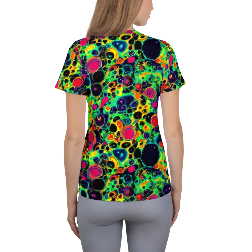 Vivid Spill on Women's Athletic T-Shirt — Back