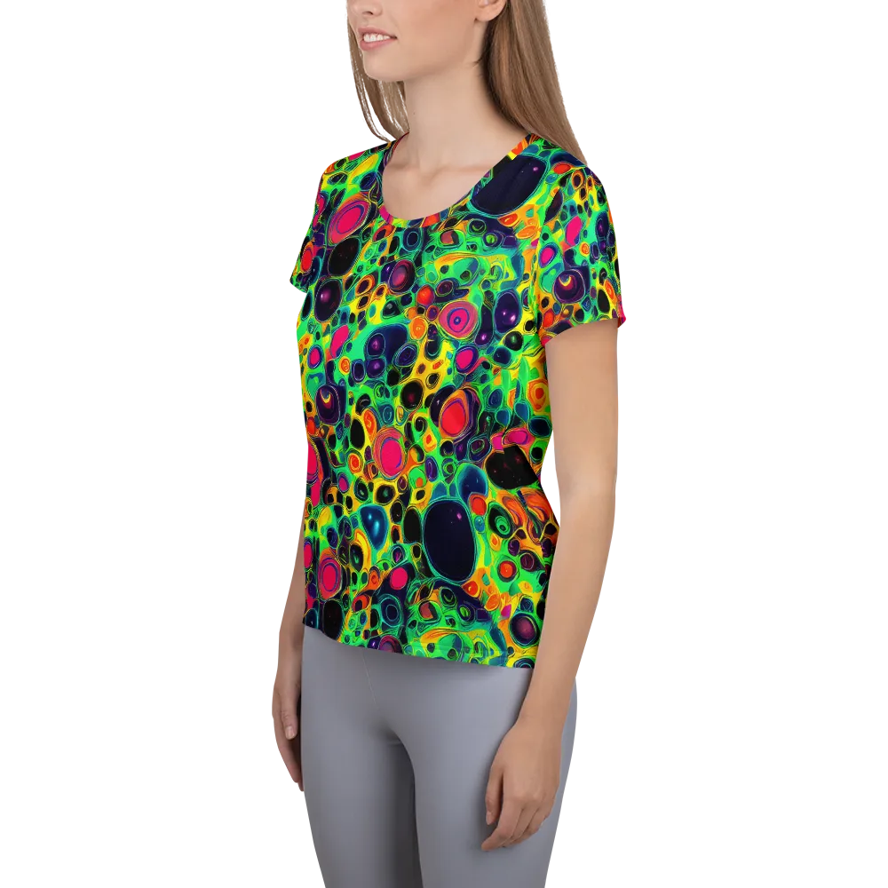 Vivid Spill on Women's Athletic T-Shirt — Left
