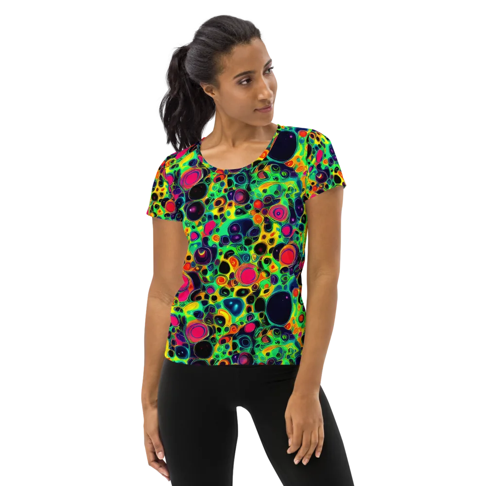 Vivid Spill on Women's Athletic T-Shirt — Front