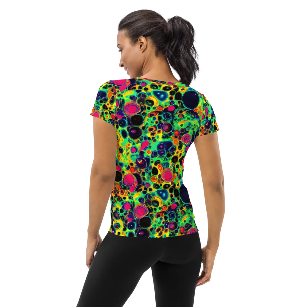 Vivid Spill on Women's Athletic T-Shirt — Back