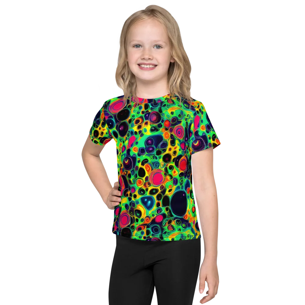 Vivid Spill on Kids Crew Neck T-Shirt — Front