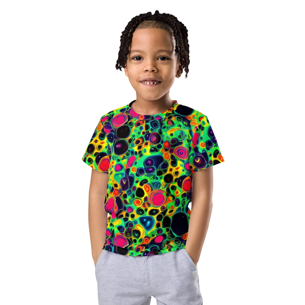 Vivid Spill on Kids Crew Neck T-Shirt — Front