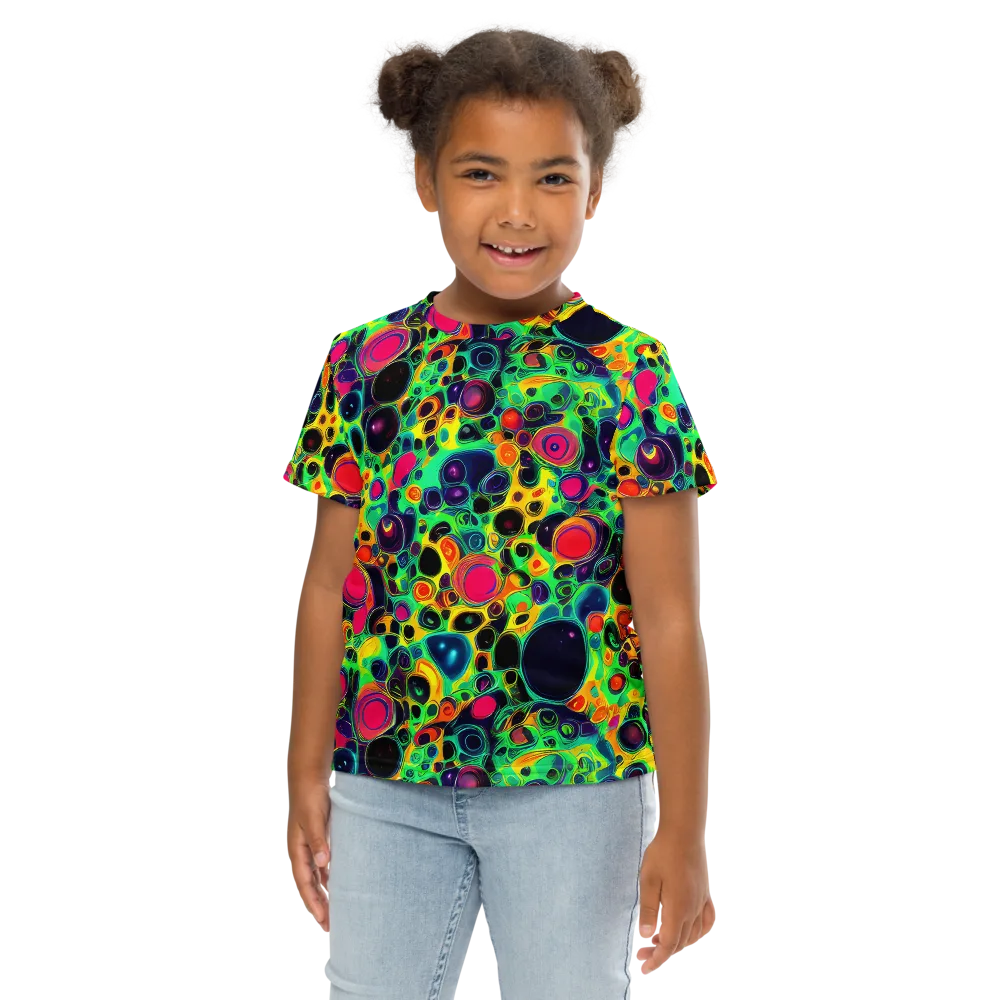 Vivid Spill on Kids Crew Neck T-Shirt — Front
